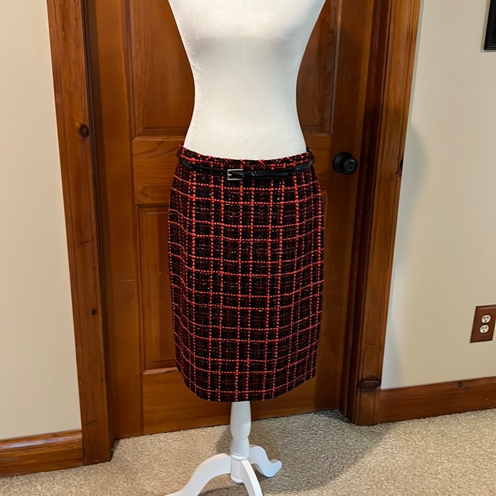Tahari Arthur S. Levine Belted Pencil Skirt